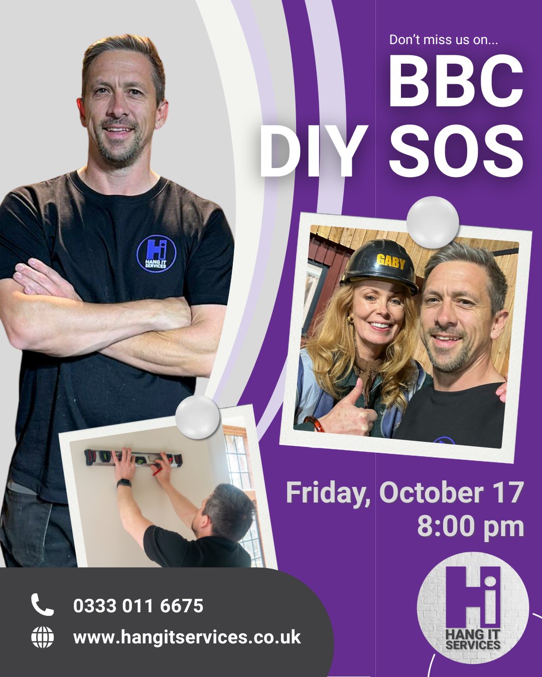 We're so proud of the amazing @bbcdiysos transformation that we were privileged to be a small part of. We'd hate for you to miss it! Tune in on Friday, 17th October at 8pm on BBC One or catch up on BBC iPlayer.
#DIYSOS #BBC #ArtHanging #ArtInstallation #Art #CommunityProject @msgabrielleblackman @nickknowles