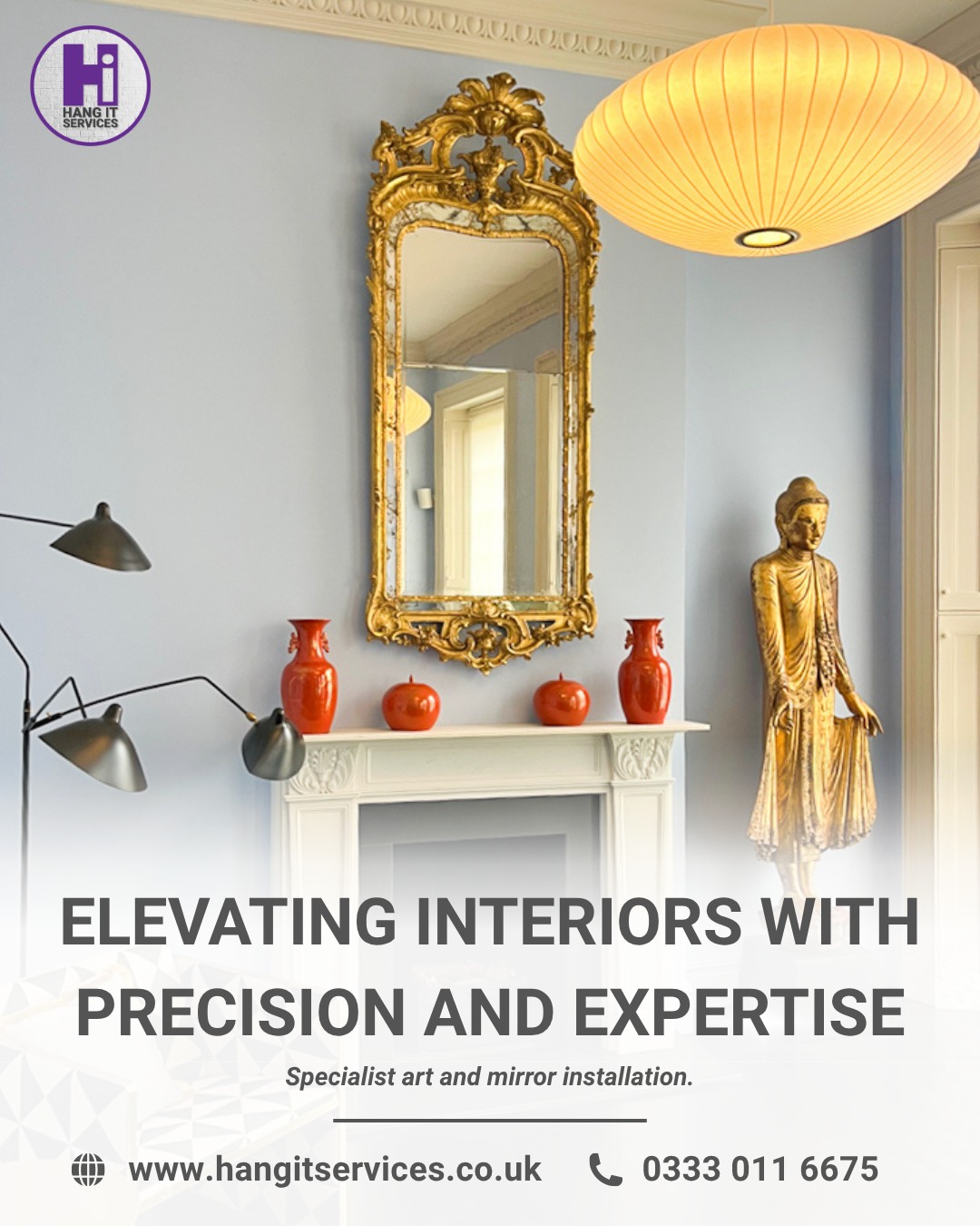 Whether it’s a heavy period mirror, a delicate gallery wall, or a statement gallery wall, the way your art is displayed changes the entire feel of a room. At Hang It Services, we combine technical precision with an eye for design to ensure your interiors are perfectly balanced and securely fitted.

Specialist Mirror Hanging
Art & Gallery Wall Curation
Bespoke Installation Solutions

Let us handle the heavy lifting. Book your professional installation today.

🌐 www.hangitservices.co.uk
📞 0333 011 6675

#Art #ArtHanging #Mirror #MirrorHanging #ProfessionalServices #HangItServices
