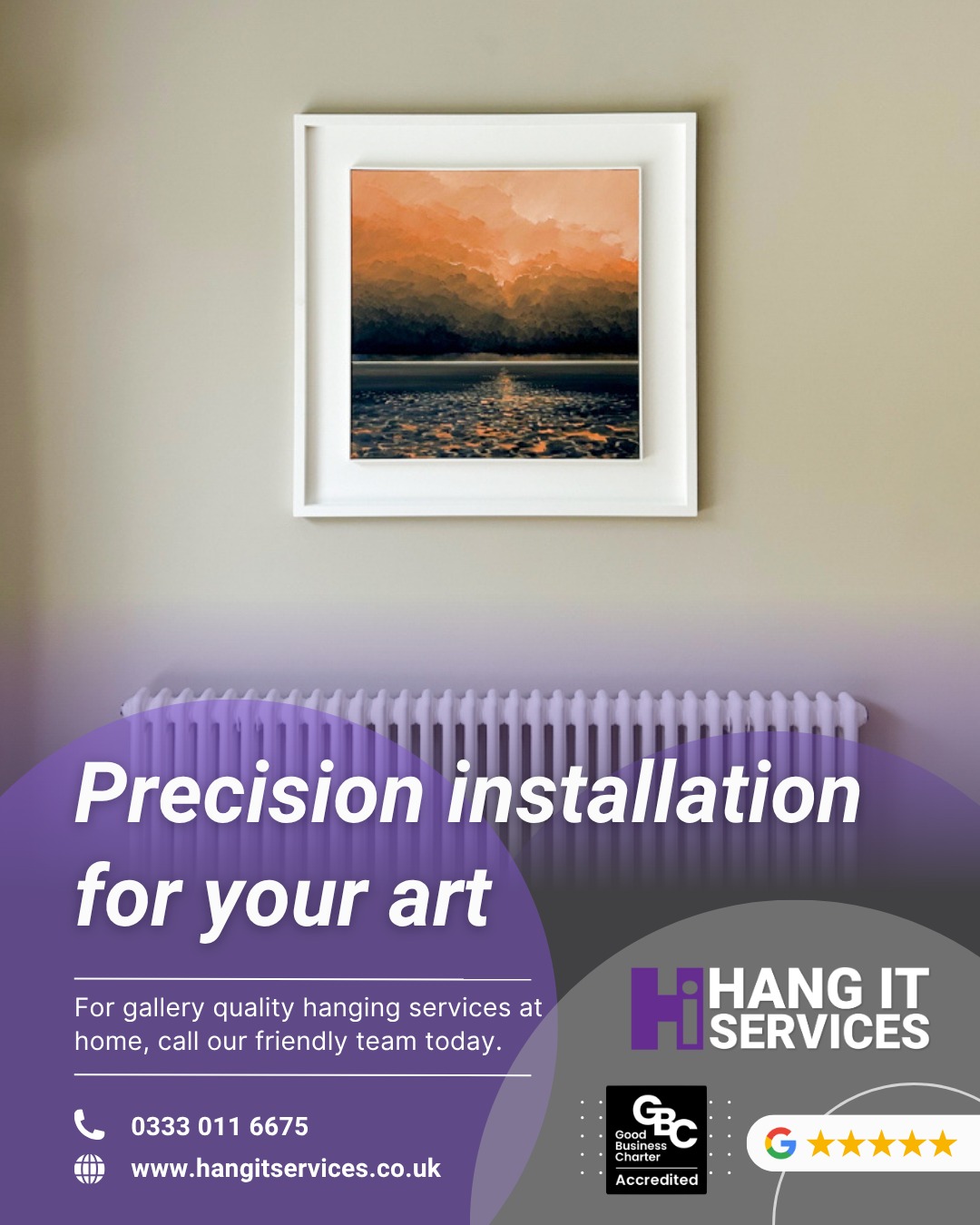 Your art took time to choose. It deserves to be hung properly.
Hang It Services provides gallery-quality installation in your home or commercial space — no guesswork, no damage, no stress.
Call or message today for your quote.
📞 0333 011 6675 | 🌐 hangitservices.co.uk
#ArtInstallation #HomeInteriors #InteriorDesign #ArtLovers #WallArt #HomeDecor #PictureHanging #HangItServices #GalleryWall #UKInteriors