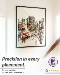 Hallways and staircases offer the perfect canvas for bold, eye-catching artwork. But hanging them safely on an incline or at an awkward height? That is where we come in.

We brought 'Precision in every placement' to this recent installation, ensuring the piece is perfectly balanced against the angle of the stairs and structurally secure for a high-traffic area.

Why choose a specialist?
✅ Electronic wall scanning for hidden cables/pipes
✅ Tailored, heavy-duty safety fixings
✅ Millimetre-perfect alignment

Let us handle the technical details while you enjoy the final look.

Serving Berkshire, Surrey, Sussex, Hampshire, and London:
📞 0333 011 6675
🌐 www.hangitservices.co.uk

#HangItServices #ArtInstallationMadeEffortless #InteriorDesignUK #StaircaseDecor #ArtHanging #FramedArt #SurreyInteriors #HomeStyling