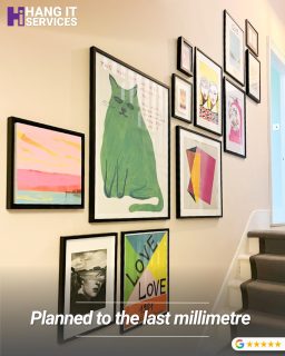 Twelve frames. One plan. No regrets.
A staircase gallery wall done properly is one of the best things you can do with that space — but the layout, the sightlines, the spacing as the wall rises all have to work together. We plan every installation on the floor before anything goes up.  'Art Installation Made Effortless'
📞 0333 011 6675 | Link in bio  #GalleryWall #StaircaseArt #ArtInstallation #PictureHanging #HomeInteriors #InteriorDesign #GalleryWallInspiration #ArtWall #HomeDesign #HangItServices #InteriorStyle #SouthOfEngland