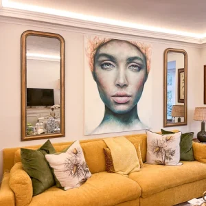 Mirrors either side of artwork