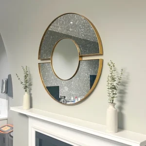 Mirror above fireplace