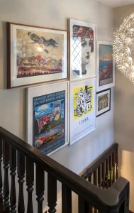 Gallery wall on stairwell